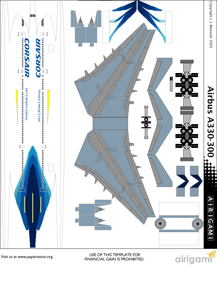 4G: Corsair (2013 c/s) - Airbus A330-300 [Airigami X by TonyTsilavo118]