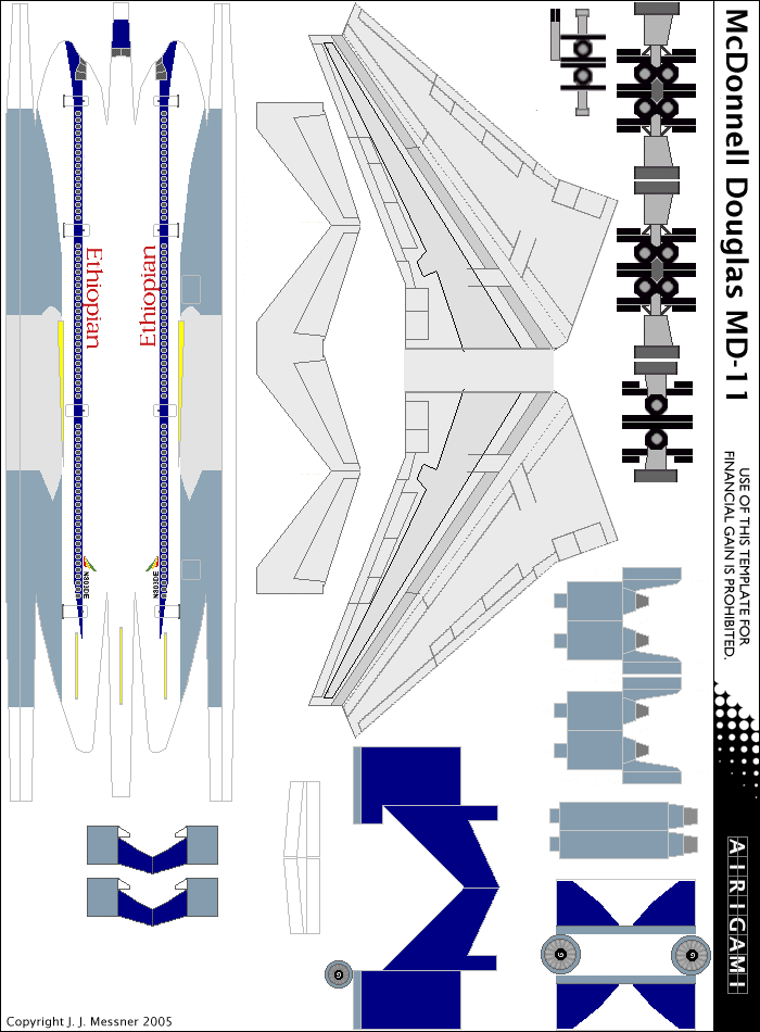 4G: Ethiopian Airlines (2003 c/s) - McDonnell Douglas MD-11 [Airigami X by TonyTsilavo118]