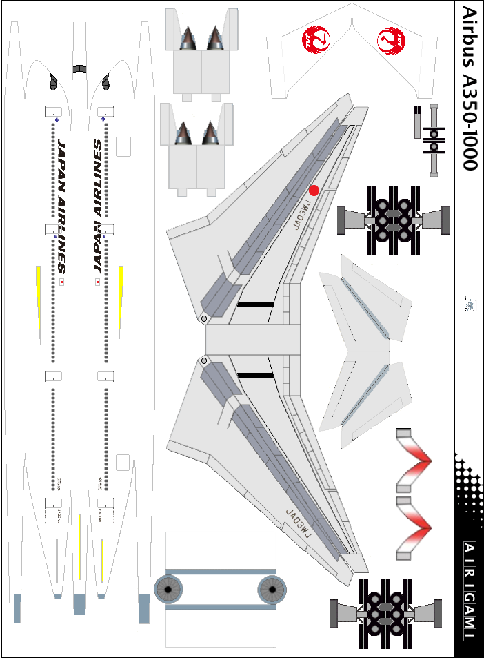 4G: Japan Airlines (2010 c/s) - Airbus A350-1000 [Airigami X by Kevin Kim]