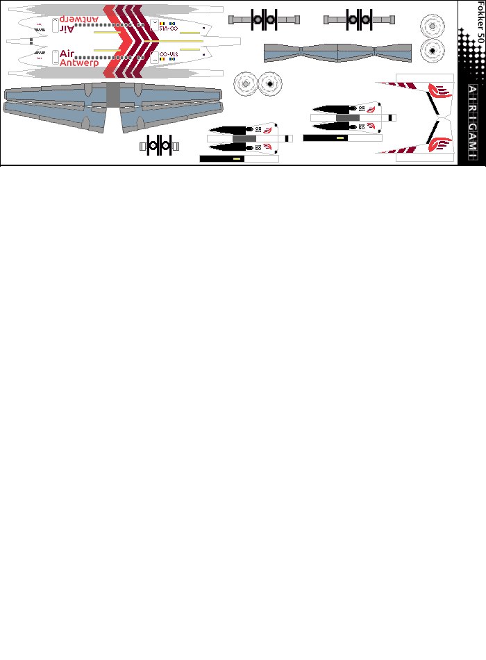 4G: Air Antwerp (2019 c/s) - Fokker 50 [Airigami X by Johizy360]