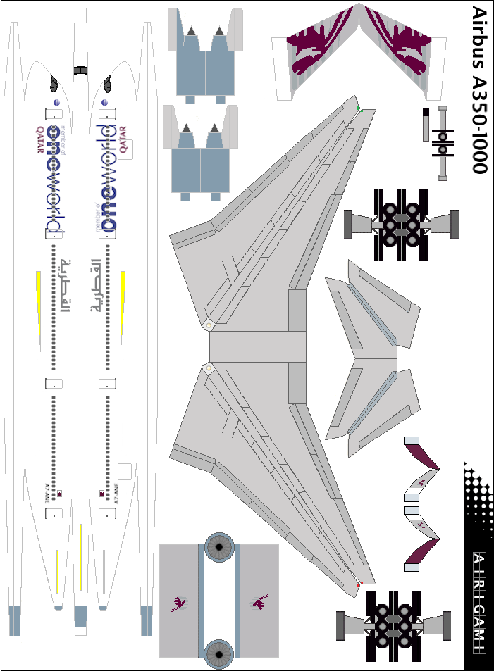 4G: Qatar Airways (2011 c/s) - Airbus A350-1000 [Airigami X by futuredeltapilot]