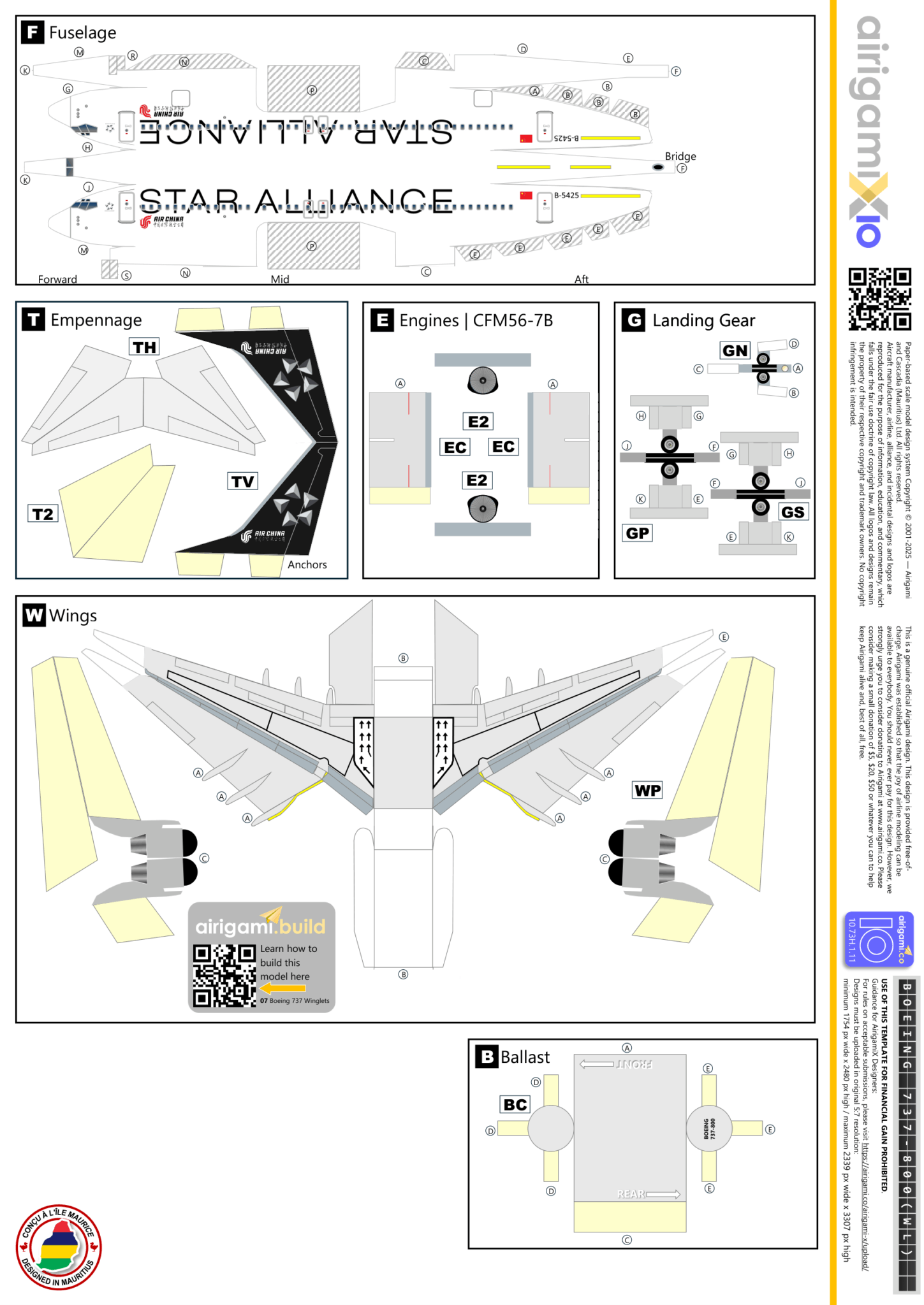 10G: Air China (1988 c/s) - Boeing 737-800 [Airigami X by deadX]